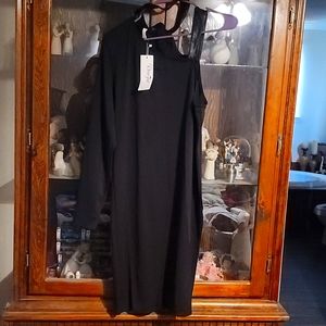 Rosegal one sleeve black dress